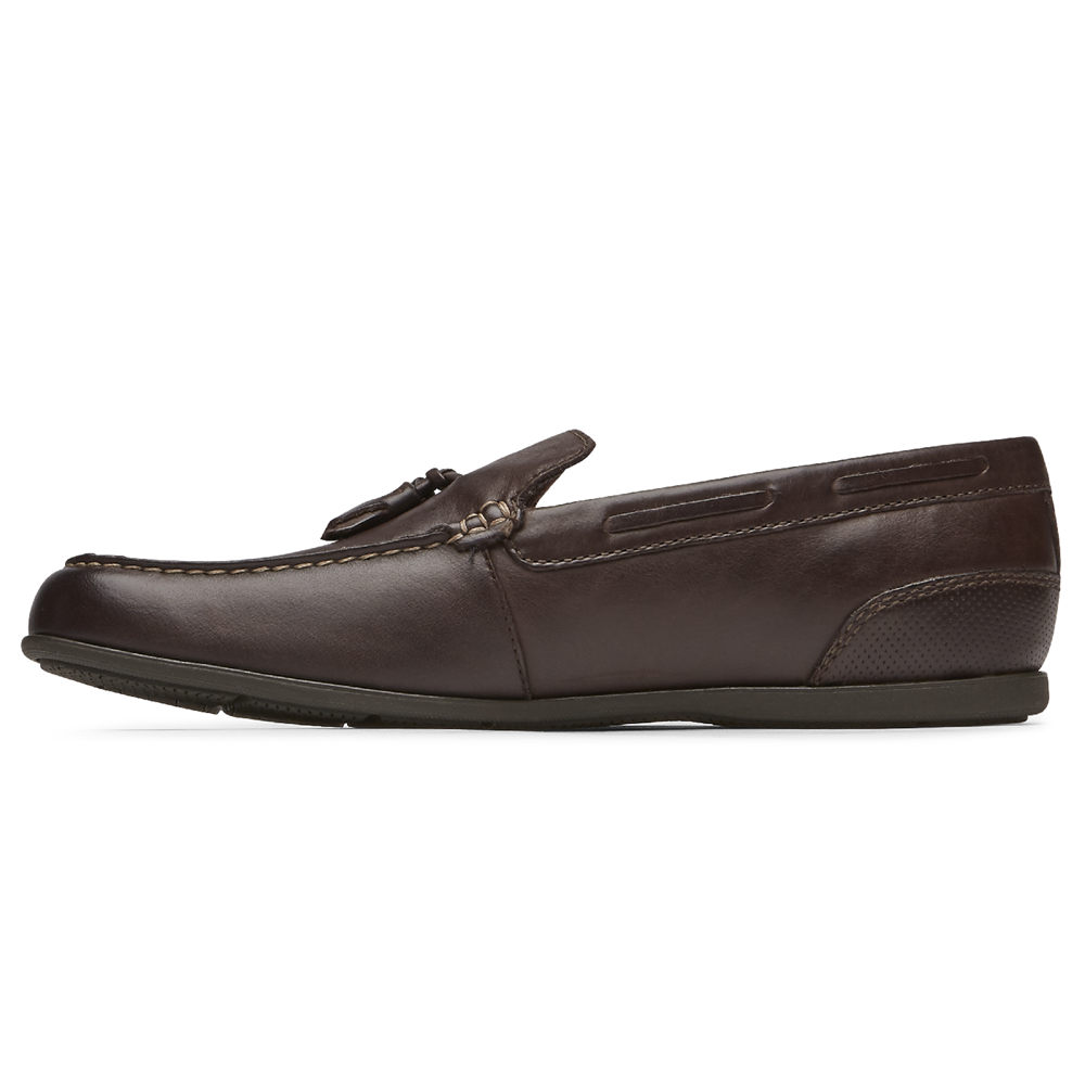 Mocasines Rockport Hombre Mexico - Malcom Tassel Marrom Oscuro - YSMAH9432